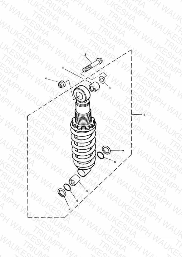 Rear Suspension Unit All models to VIN 9082 and All 750cc models