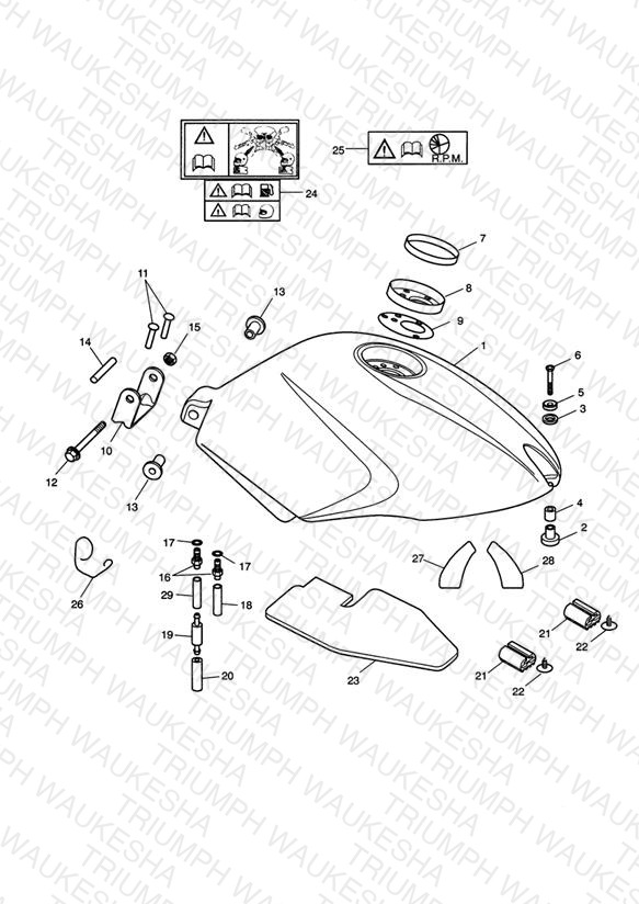 Fuel Tank/Fuel Pump/Fittings >305059 Jet Blk/Neon Blue; >305222 Roulette Green; >305251 Fusion White