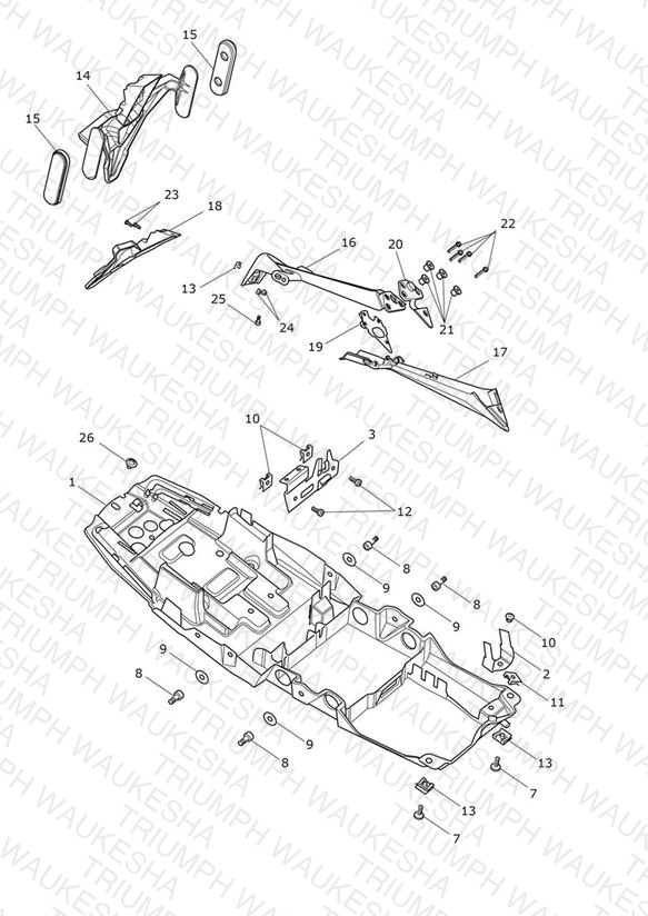 Rear Mudguard & No Plate Brkt