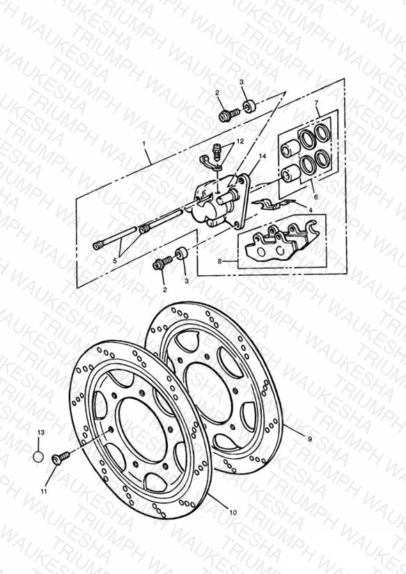 Front Brake Caliper and Disc