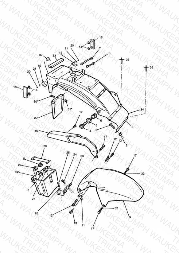 Mudguards/Chainguard/Battery Box