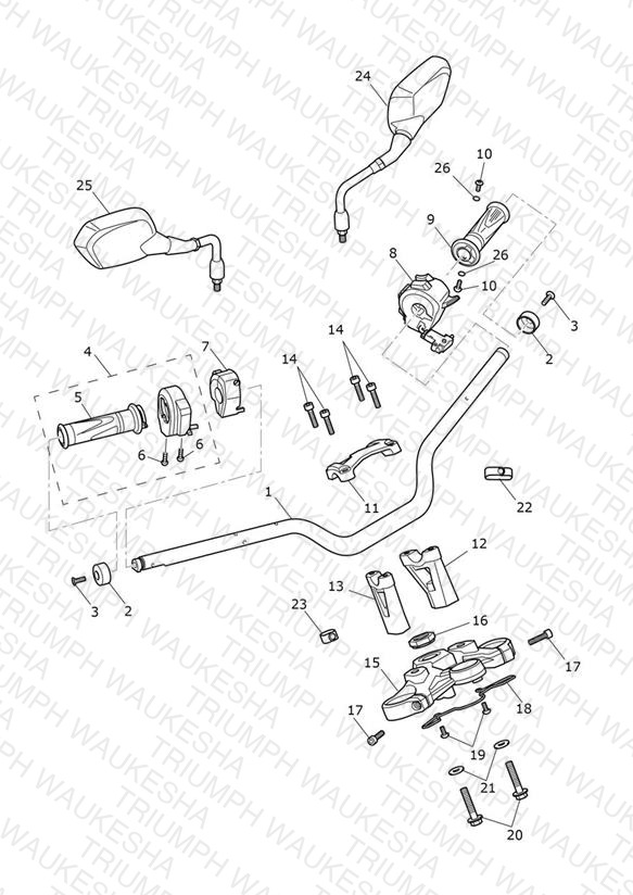 Handlebars, Top Yoke & Mirrors