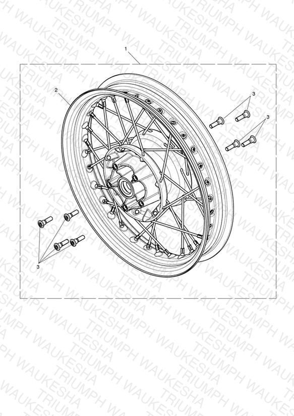Rear Wheel Kit, Black, 16 x 3.5