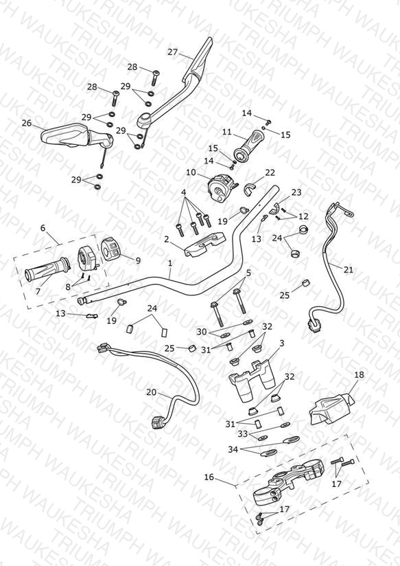 Handlebars, Top Yoke & Mirrors