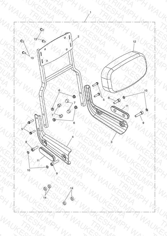 Passenger Backrest Tall Kit