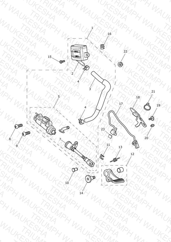 Rear Brake Master Cylinder, Reservoir & Pedal