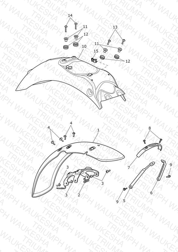 Mudguards - Bonneville T120 Black & T120 Ace for CA Market