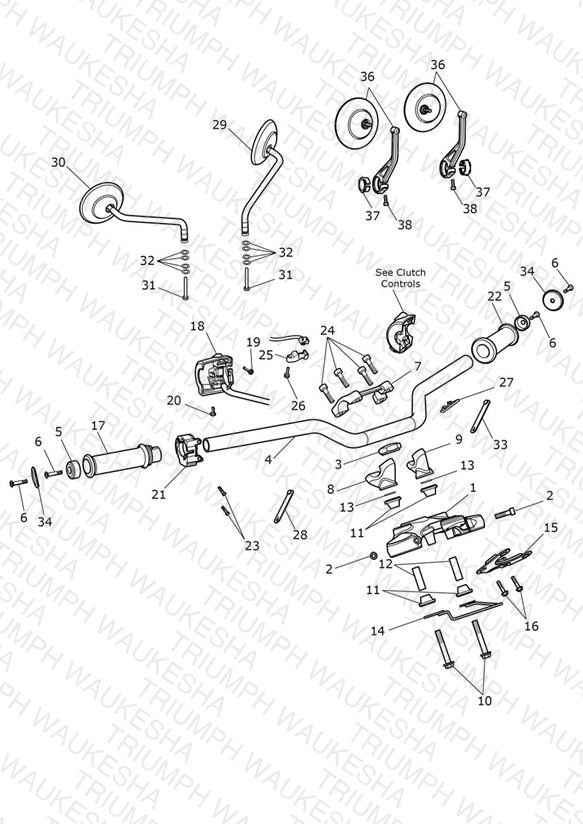 Handlebars, Top Yoke & Mirrors