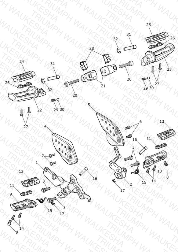 Foot Controls- Dual Seat Version
