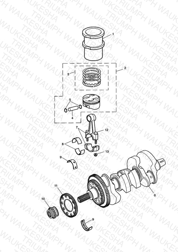 Crankshaft, Connecting Rods, Pistons & Liners
