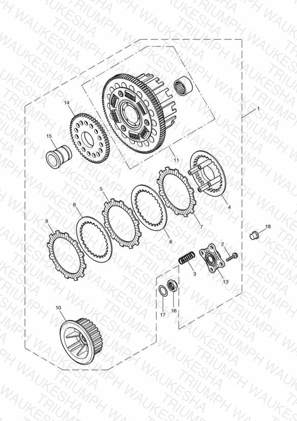 Clutch - Bonneville > Eng No 282963-F2 / 273654-F4 & Bonneville T100 > Eng No 211132