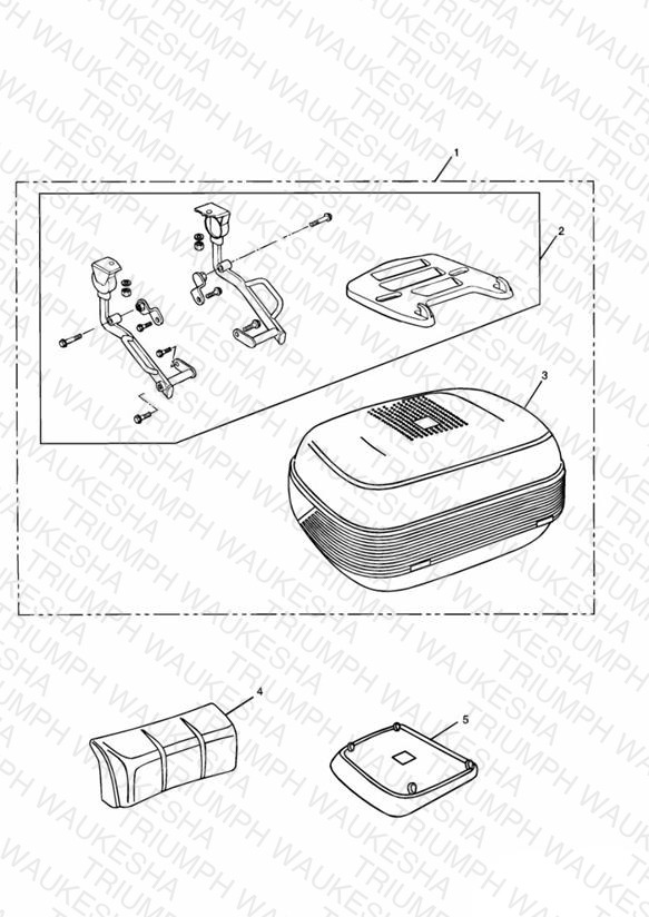 50 Litre Top Box & Monorack + Back Rest-Back Rack