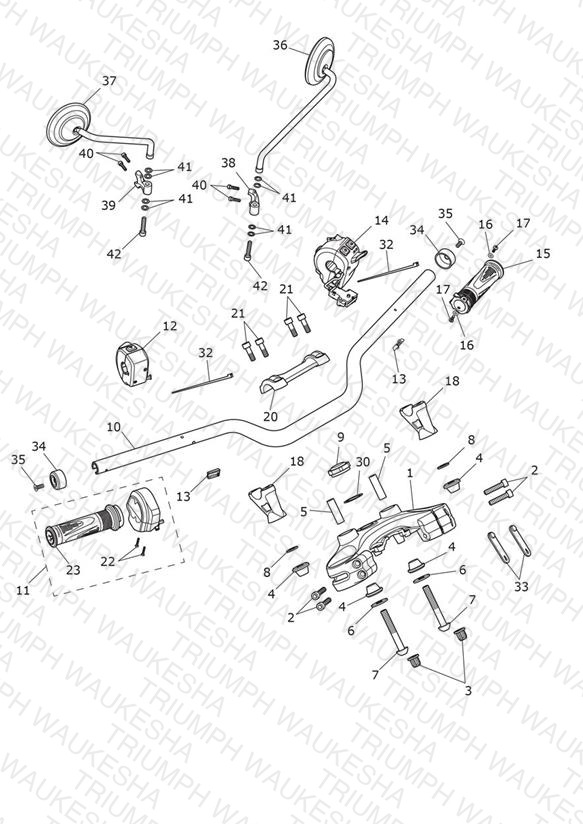 Handlebars, Top Yoke & Mirrors