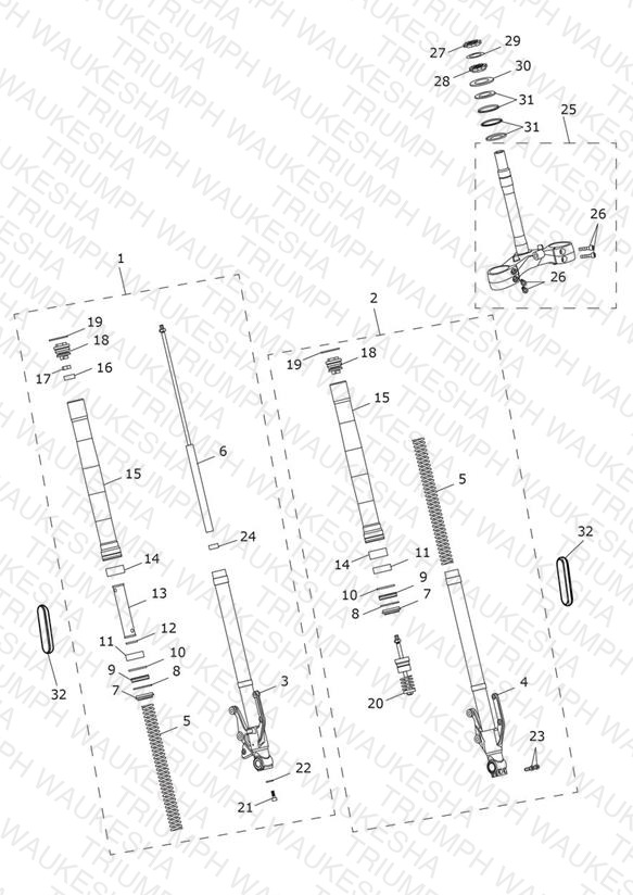 Front Forks & Lower Yoke Assy