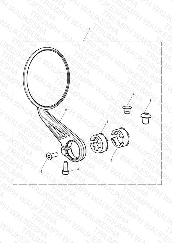 Bar End Mirror, Clear