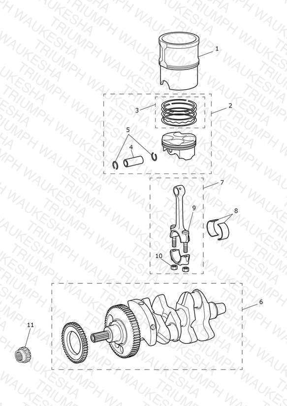 Crankshaft, Connecting Rods, Pistons & Liners