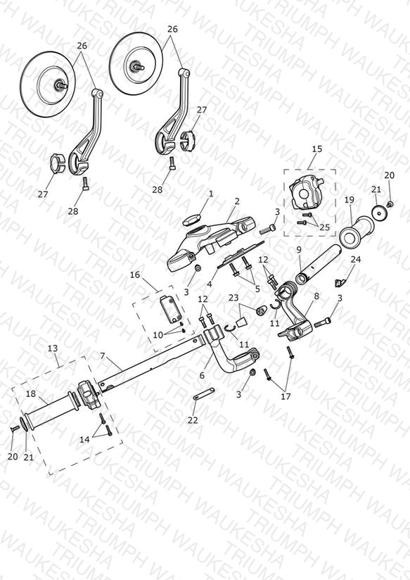Handlebars, Top Yoke & Mirrors