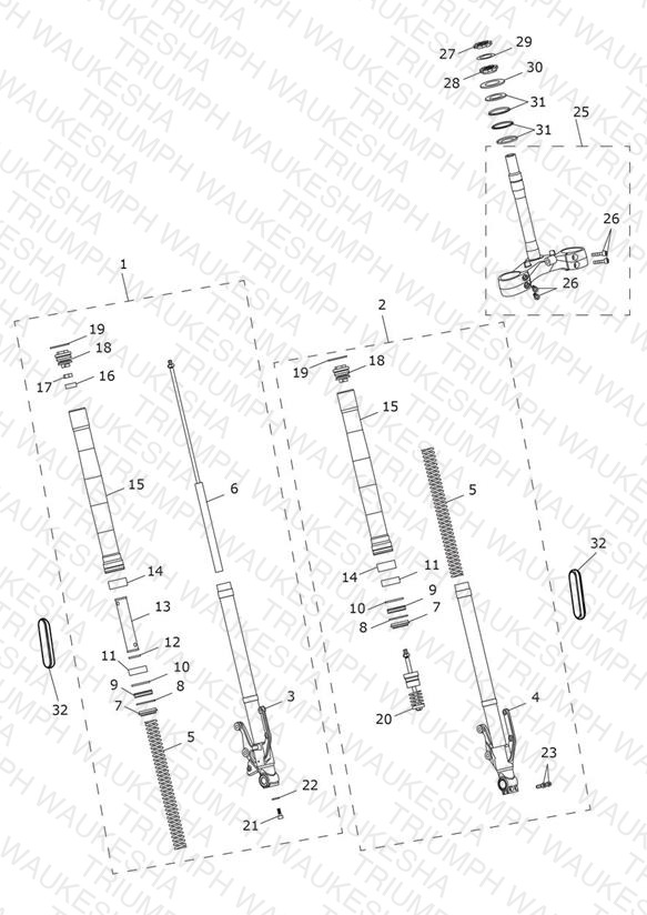 Front Forks & Lower Yoke Assy