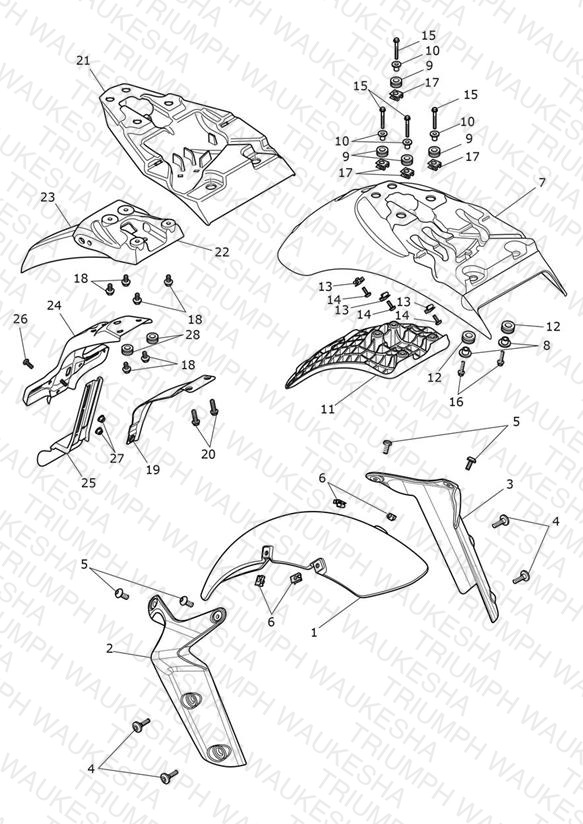 Mudguards - For Models Fitted with Cockpit Fairing