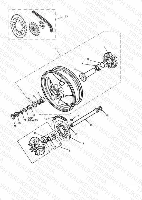 Rear Wheel/Final Drive 900cc Model