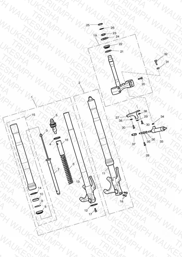 Front Forks & Yokes - Excluding 675R