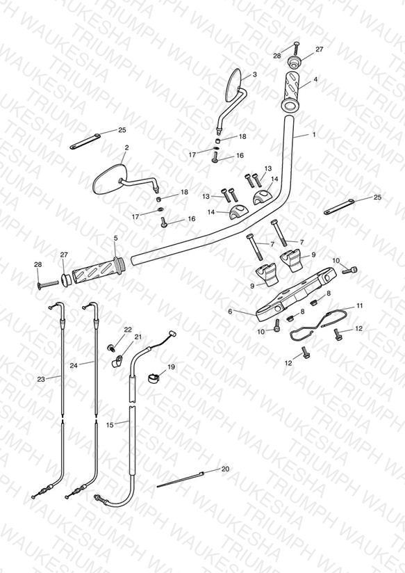 Handlebars, Top Yoke, Cables & Mirrors 468391 >