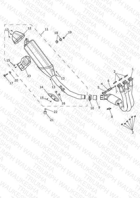 Exhaust System - N/A to Low Ride Height Version