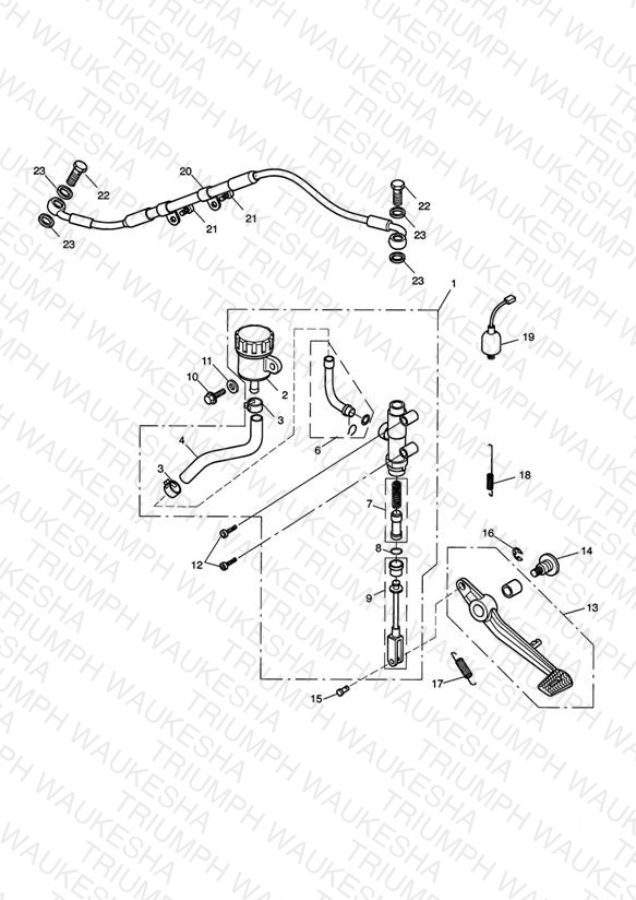Rear Brake Master Cylinder, Reservoir & Pedal