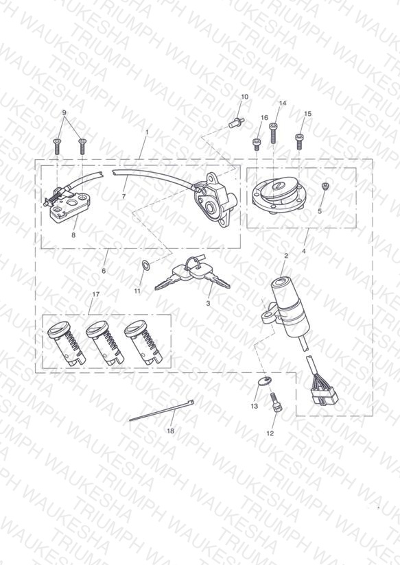 Ignition Switch & Lock Set - Non ABS > 468639 & ABS > 440482