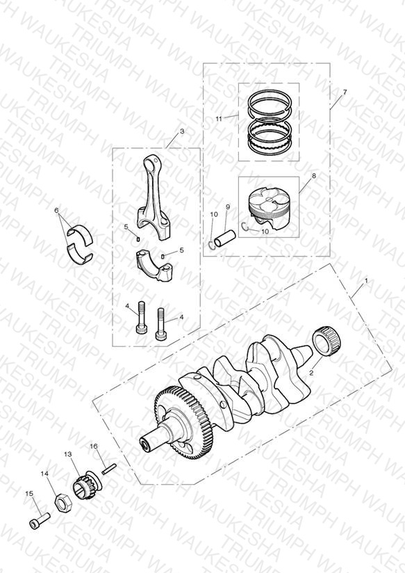 Crankshaft, Connecting Rods, Pistons & Liners