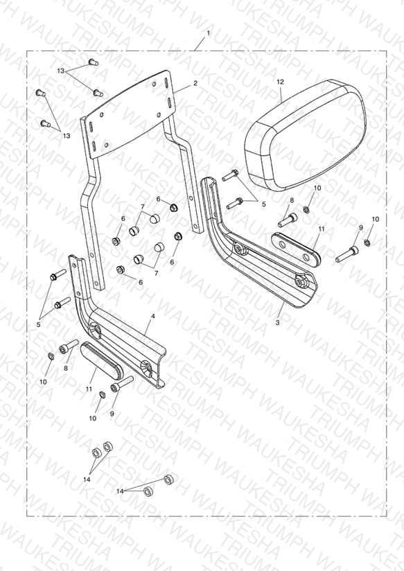 Traditional Passenger Backrest, Short