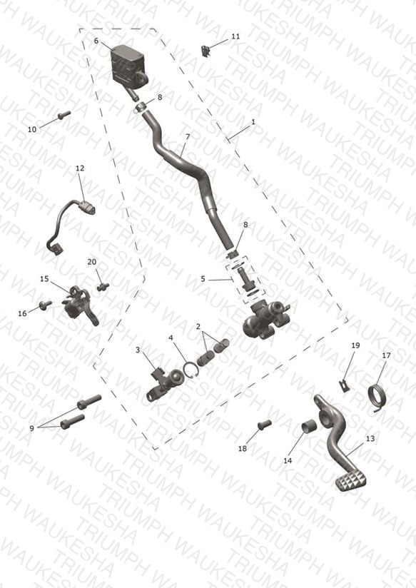 Rear Brake Master Cylinder, Reservoir & Pedal