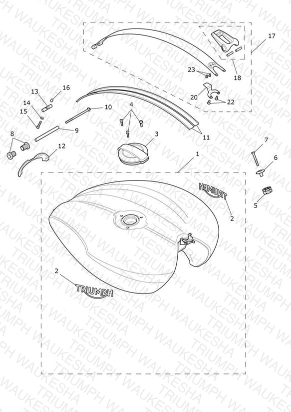 Fuel Tank - Silver Ice/Cranberry Red Tanks - BB9913 > BM5580