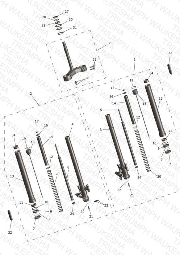 Front Forks & Lower Yoke Assy