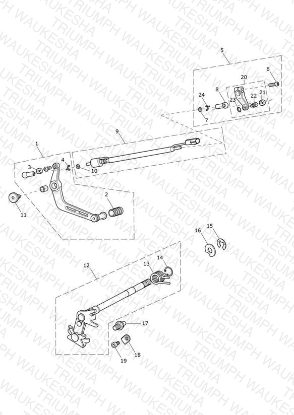 Gear Change Mechanism - Excluding 675R - 540563 > (Except 540615 & 540625)