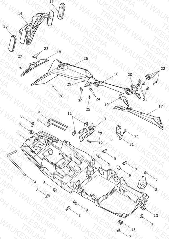 Rear Mudguard & No Plate Brkt