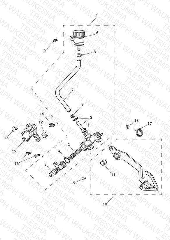 Rear Brake Master Cylinder, Reservoir & Pedal