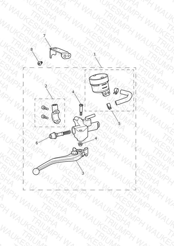 Front Master Cylinder Assy > 914972 - All Expt BR & IN, > 917474 - BR & IN Only