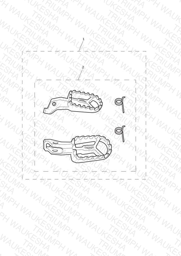 BUNDLE - Footrest Pair, Grey, Type 1 - All Except US, CA, BR & IN