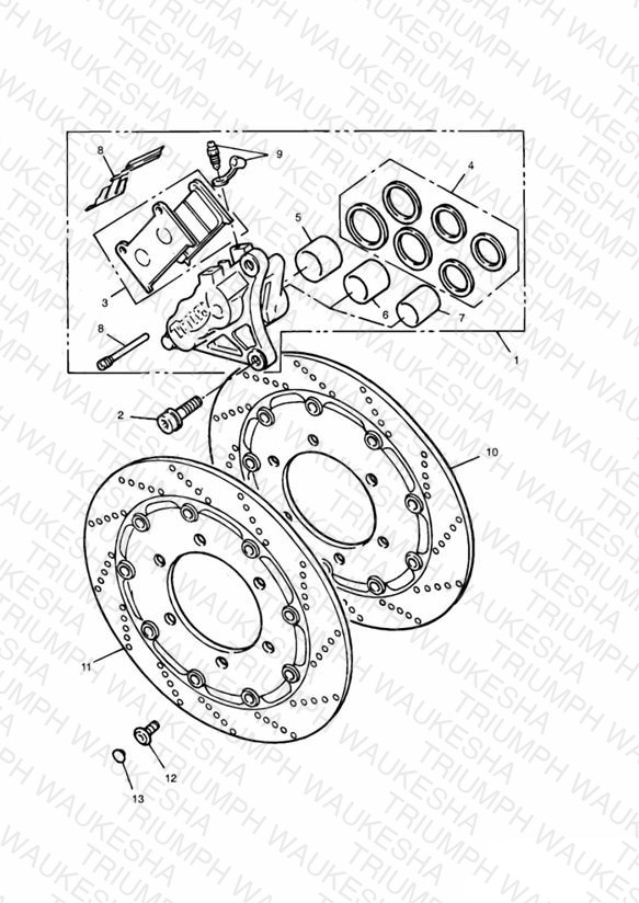 Front Brake Caliper and Disc Super lll and Special Edition