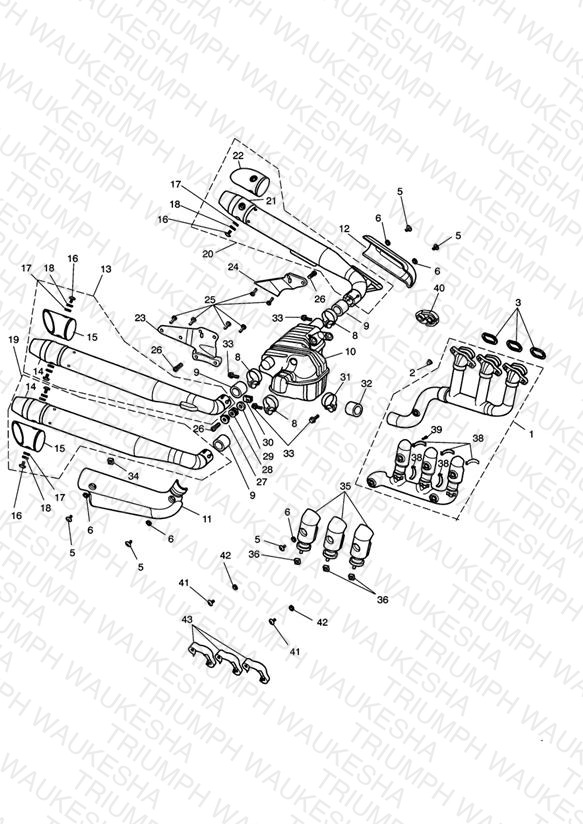 Exhaust System - Rocket III Classic only (inc. Special Edition)