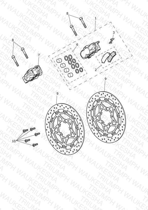 Front Brake Caliper & Discs