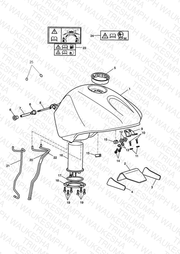 Fuel Tank, Fuel Pump & Fittings - 388958> Black Tanks; 389423> Green Tanks; 388885> White Tanks