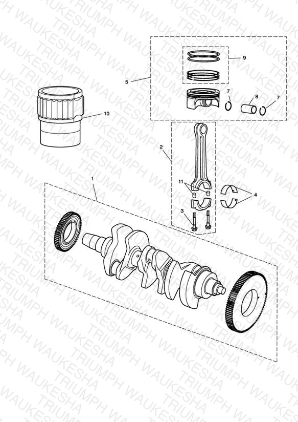 Crankshaft,Connecting Rods,Pistons & Liners