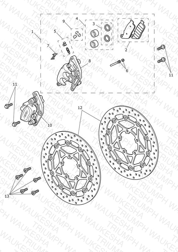 Front Brake Caliper & Discs