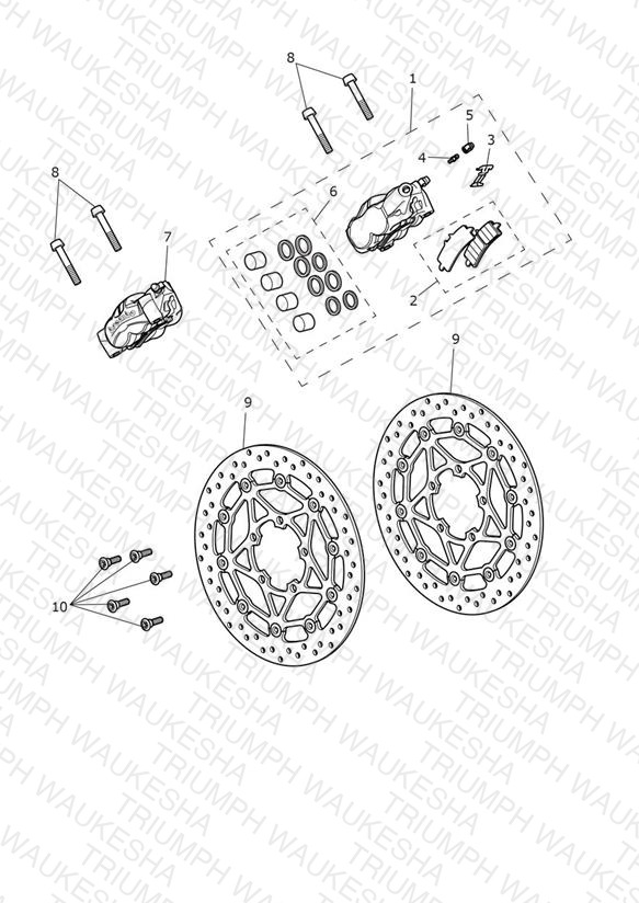 Front Brake Caliper & Discs
