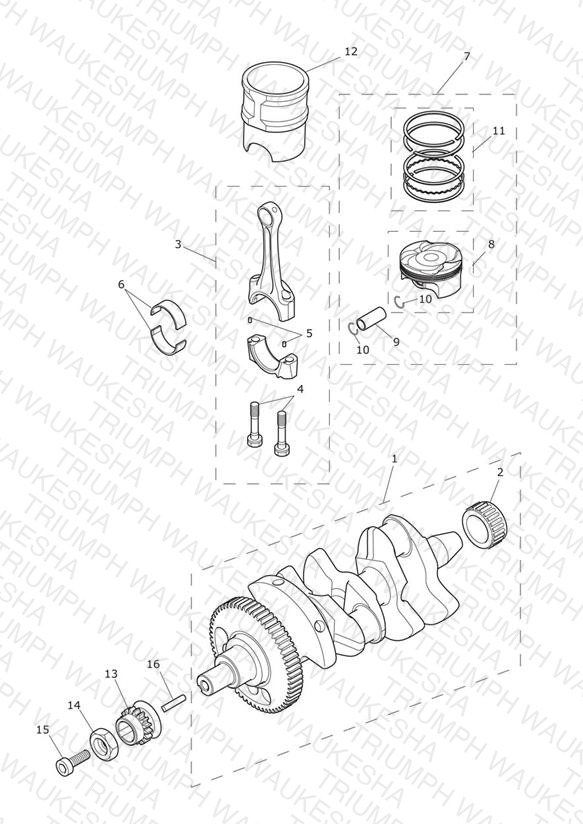 Crankshaft, Connecting Rods, Pistons & Liners