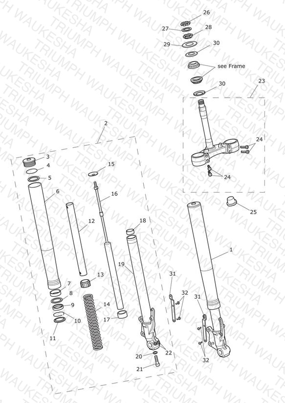 Front Forks & Yokes - Not Low Ride Height Version