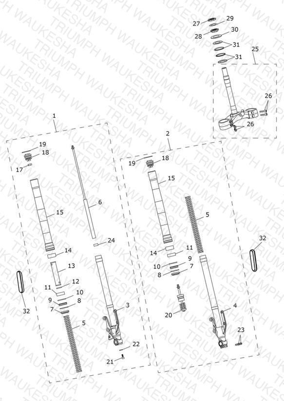 Front Forks & Lower Yoke Assy