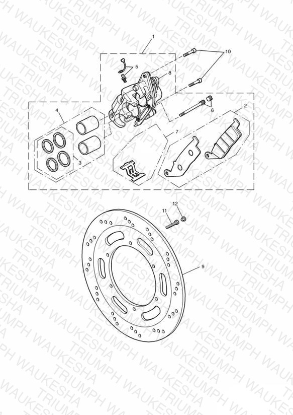 Front Brake Caliper and Disc